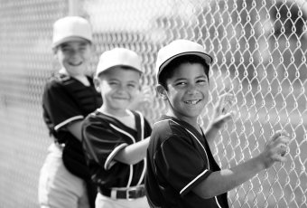 b&w baseball youth sports